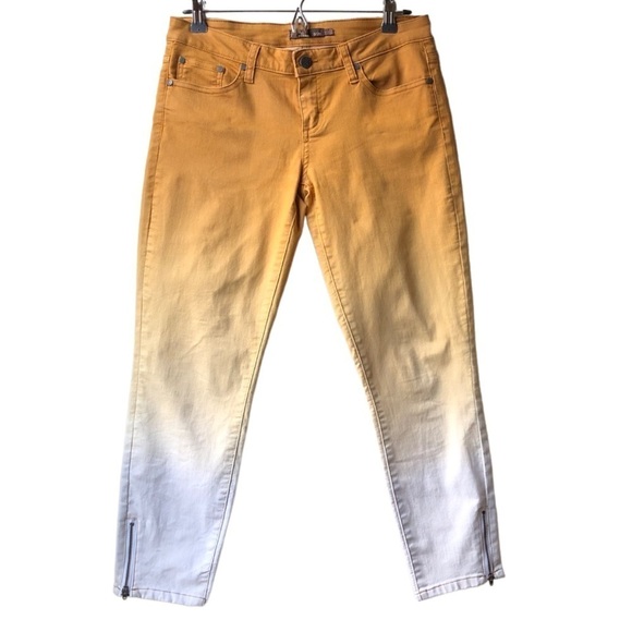 prAna Jett Ombré Dip Dye Organic Cropped Jeans Sz 6 - Picture 4 of 14